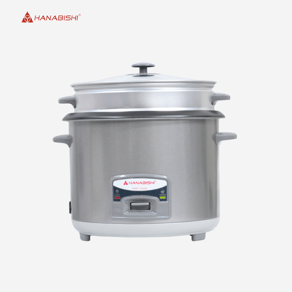 Hanabishi Rice Cooker 1.8L serves 10 cups Glass Cover with Steamer HHRC18GSS - Winland Depot