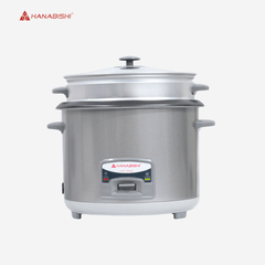 Hanabishi Rice Cooker 2.8L serves 15 cups Glass Cover with Steamer HHRC28GSS - Winland Depot