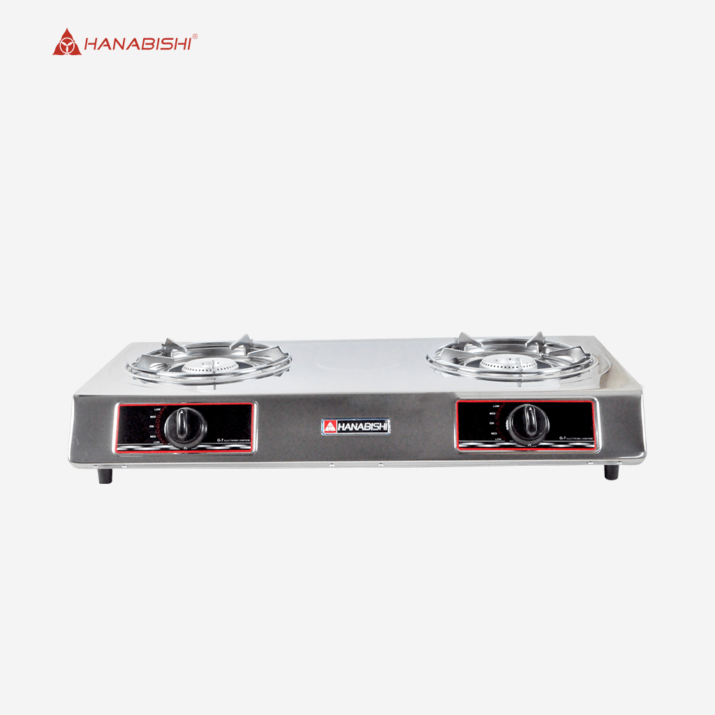 Hanabishi Stainless Steel Double Burner Gas Stove G - 7 - Winland Depot