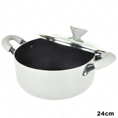 HOME ESSENCE by MASFLEX 24cm 2Layer Non - stick Induction Casserole Gauge Aluminum Cookware NS - 24C - Winland Depot