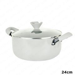 HOME ESSENCE by MASFLEX 24cm 2Layer Non - stick Induction Casserole Gauge Aluminum Cookware NS - 24C - Winland Depot