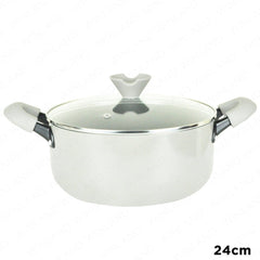 HOME ESSENCE by MASFLEX 24cm 2Layer Non - stick Induction Casserole Gauge Aluminum Cookware NS - 24C - Winland Depot