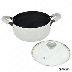 HOME ESSENCE by MASFLEX 24cm 2Layer Non - stick Induction Casserole Gauge Aluminum Cookware NS - 24C - Winland Depot