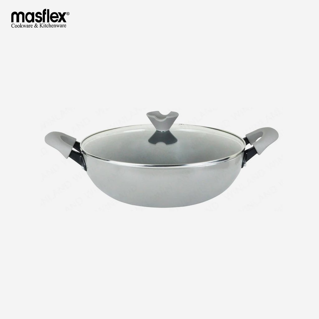 HOME ESSENCE by MASFLEX 30cm 2Layer Non - stick Induction Wok Gauge Aluminum Cookware NS - 30W - Winland Depot