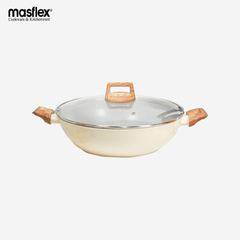 HOME ESSENCE by MASFLEX 32cm 3Layer Non - stick Induction Wok Forged Aluminum Cookware NK - SBWK32 - Winland Depot