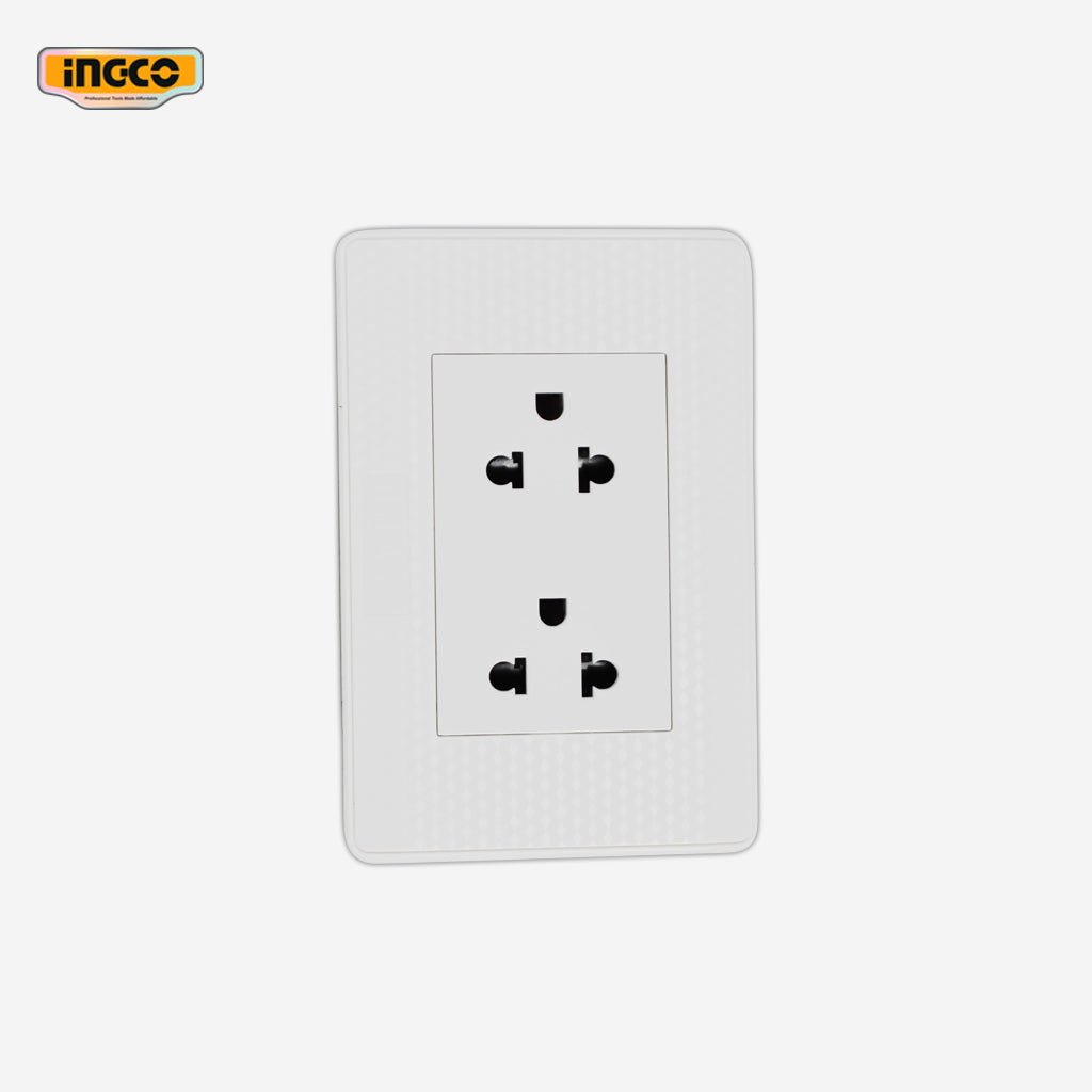 Ingco 2 - Gang Socket 110/250V~ | 50/60Hz 118 x 80mm HESST183201 ING - SS - Winland Depot