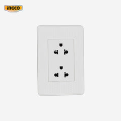 Ingco 2 - Gang Socket 110/250V~ | 50/60Hz 118 x 80mm HESST183201 ING - SS - Winland Depot