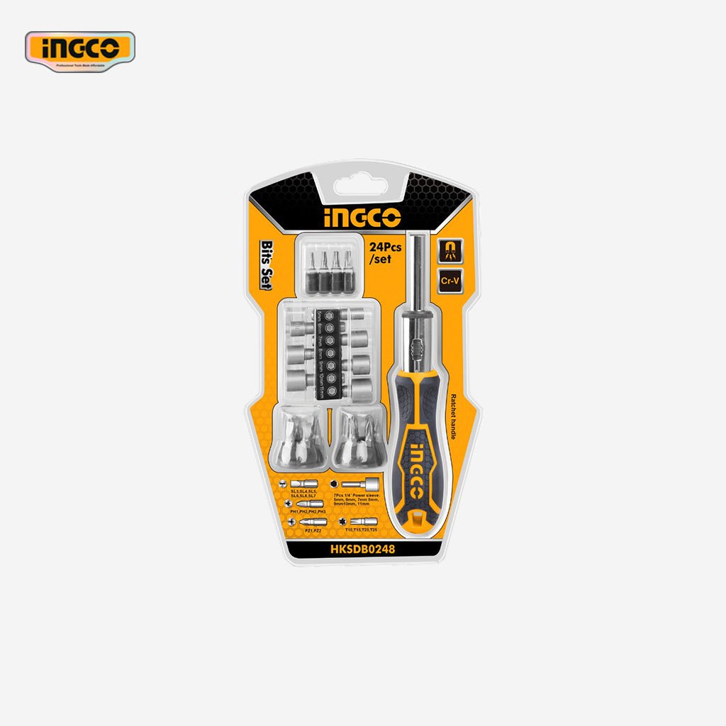 Ingco 24 Pcs / Set Ratchet Screw Driver HKSDB0248 - Winland Depot