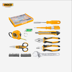 Ingco 29 Pcs Household Tools Set Pliers Wrench Measuring Tape Test Pencil HKTV01H291 - Winland Depot