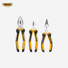 Ingco 3 Pcs CR - V Pliers Set Long Nose Combination Plier Cut HKPS08318 - Winland Depot