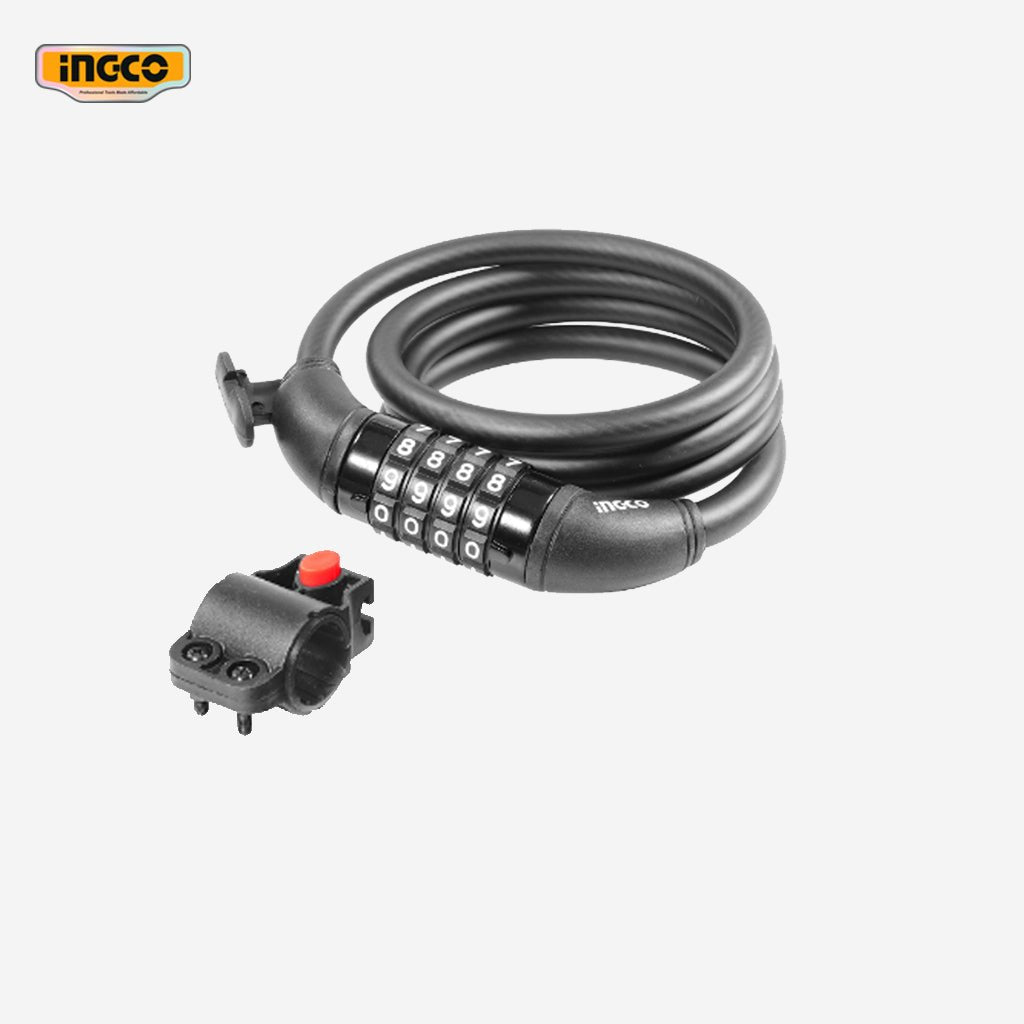 Ingco 4 Digit Combination Bicycle Lock with Lock Frame DBK21012 - Winland Depot