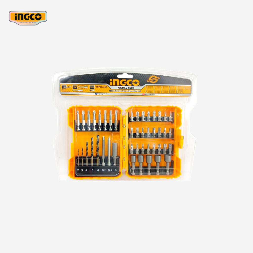 Ingco 45 Pcs Torsion Screwdriver Bits Set AKDL24501 - Winland Depot