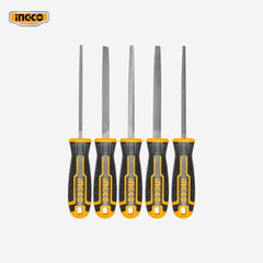 Ingco 5 Pcs Industrial Steel File Set T12 Steel 8" (200mm) HKTFS0508 - Winland Depot