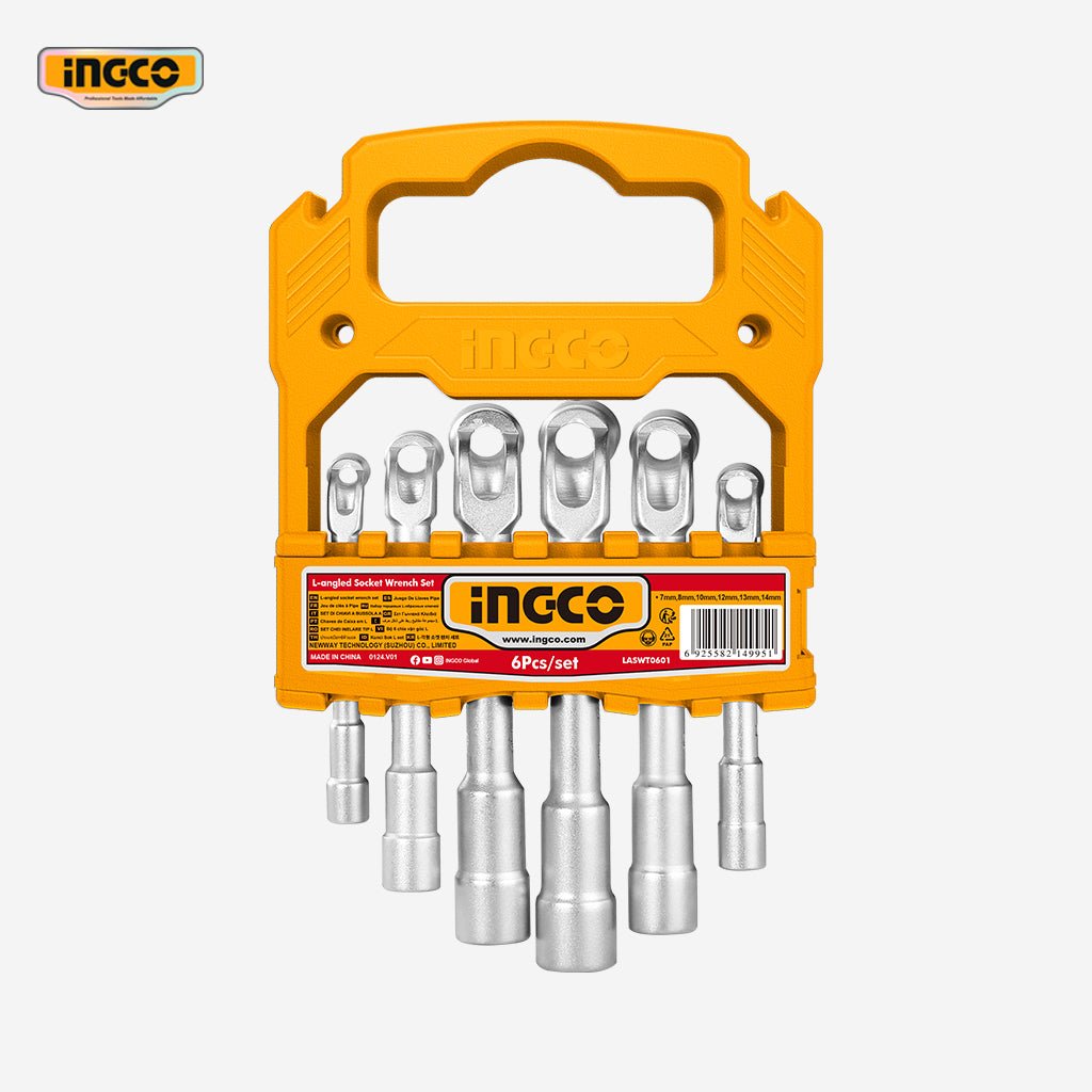 Ingco 6 Pcs/Set L - Angled Socket Wrecnh Set LASWT0601 - Winland Depot