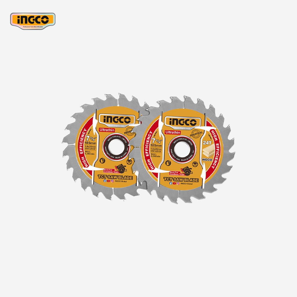Ingco 7 - 1/4" Ultra Thin TCT Saw Blade Wood Cutting Disc for Cordless Tools TSB1853 - Winland Depot