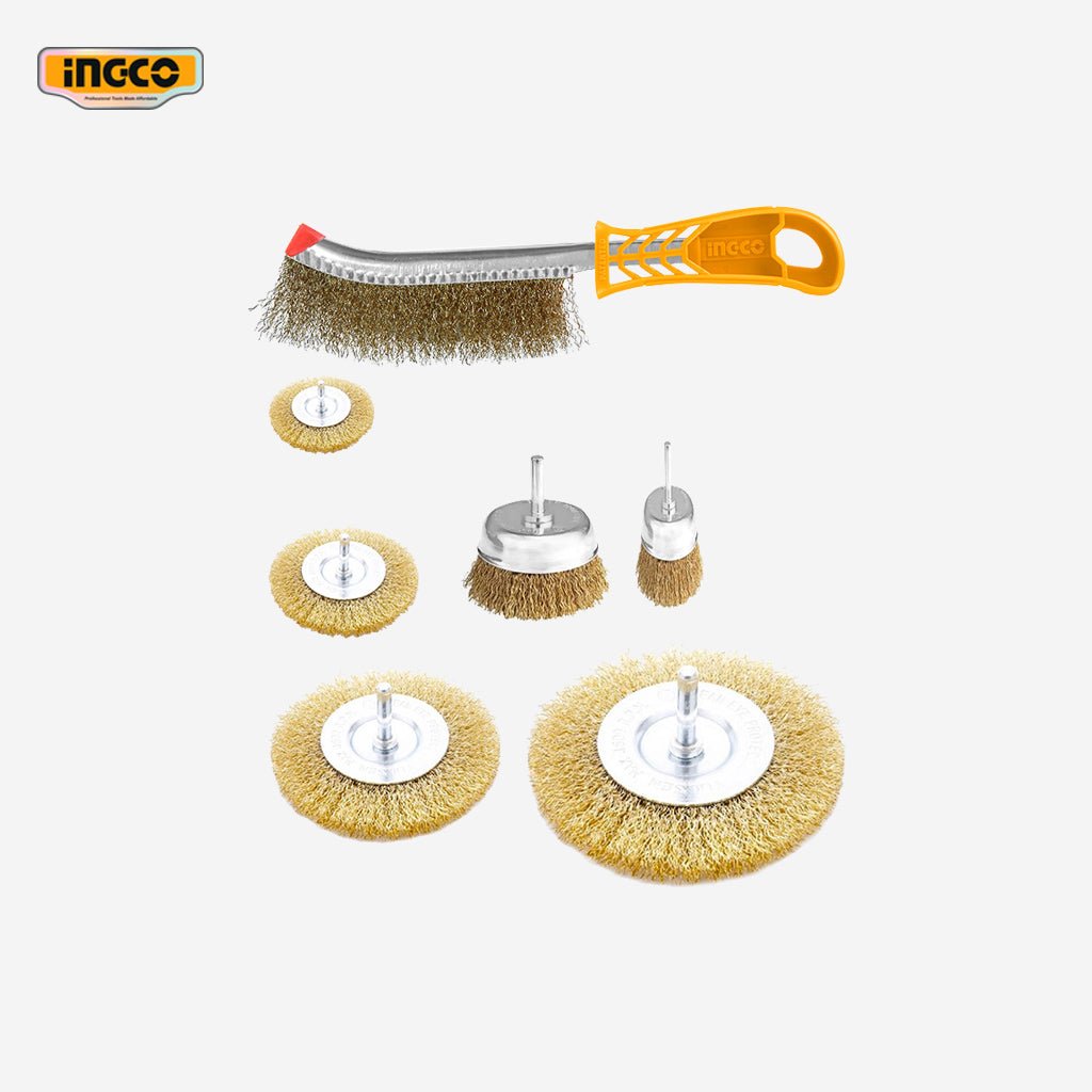 Ingco 7 Pcs Wire Cup & Wire Wheels Brush Set WB10071 - Winland Depot