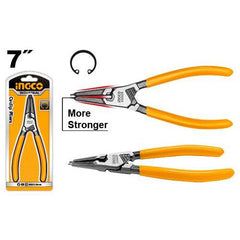 Ingco 7"/180mm Straight External & Interior Seeger Ring Circlip Pliers with Spring HCCP261801 / HCCP261803 - Winland Depot
