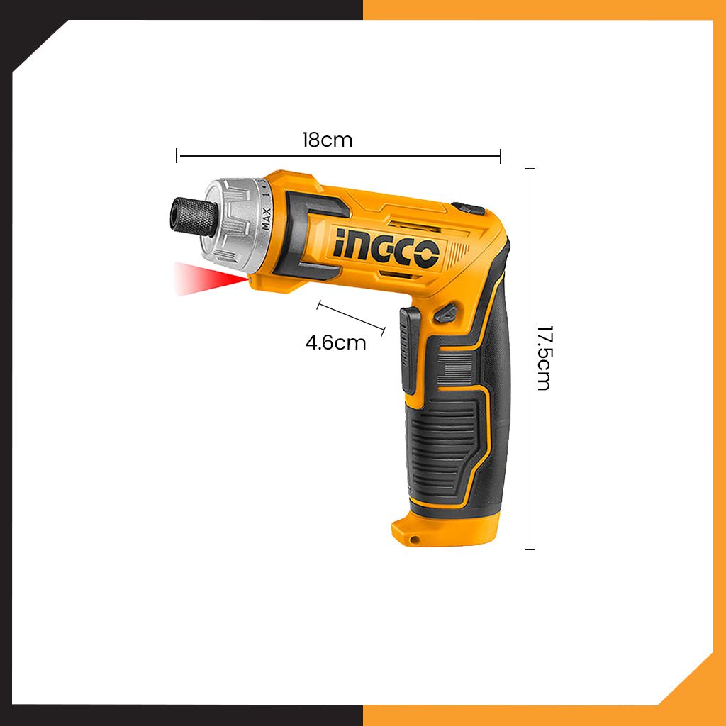 Ingco 8V / 1/4 Inch Lithium - Ion Cordless Screwdriver CSDLI0802 - Winland Depot