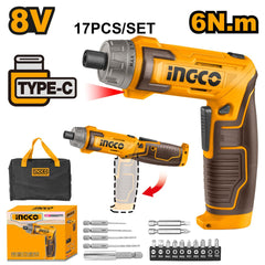 Ingco 8V / 1/4 Inch Lithium - Ion Cordless Screwdriver CSDLI0802 - Winland Depot