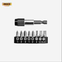 Ingco 9 Pcs Screwdriver Bits Set Quick Release Holder AKSD0071 - Winland Depot