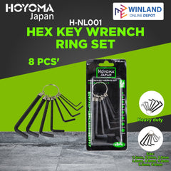 Hoyoma japan by Winland 8pcs Hex Key Wrench Ring Set H-NL001
