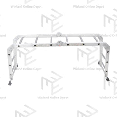 Hoyoma japan by Winland Aluminum Multi-Purpose Ladder 4 Folds 12 Step Ladder HT-AL43