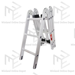 Hoyoma japan by Winland Aluminum Multi-Purpose Ladder 4 Folds 12 Step Ladder HT-AL43