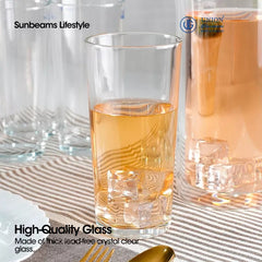Union GLASS Thailand Clear Glass Highball Water, Juice, Soda, Liquor Glass 340ml Set of 6