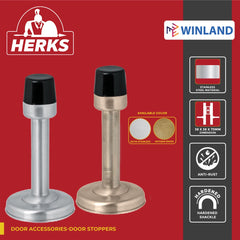Herks by Winland Satin Stainless / Antique Brass HERKS Door Accessories-Door Stoppers