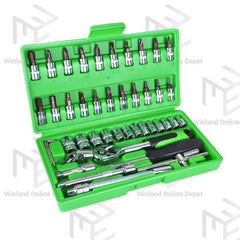 Hoyoma japan by Winland Professional 1/4" DR 46pcs Socket Set HT-DS1446