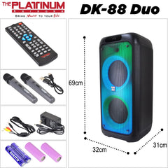 Platinum by Winland DK-88 Duo Portable Party Jukebox Speaker Built-in Karaoke 2000W PMPO