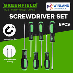 Greenfield by Winland 6pcs Bi-Mat Screw driver Set Screwdriver GSDS-83925