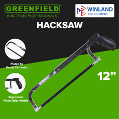 Greenfield by Winland 10-12" Hacksaw Frame Plated Adjustable Frame Saw with Blade 02-03-00002