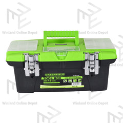 Greenfield by Winland 14-19 Inches Plastic Iron Tool Box Organizer w/ Metal Latch & Removable Tray