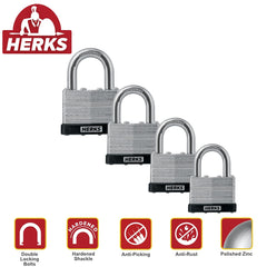 Herks by Winland Heavy Duty Laminated Padlock - Short Shackle (40mm-65mm)