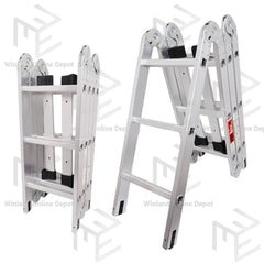 Hoyoma japan by Winland Aluminum Multi-Purpose Ladder 4 Folds 12 Step Ladder HT-AL43