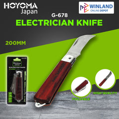 Hoyoma japan by Winland 200mm Stainless Steel Electrician Knife Wire Stripper G-678