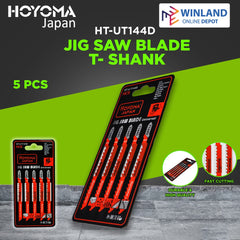 HOYOMA Jig Saw Blade 5pcs T Shank Fast Cut Curved for PVC or Wood HCS HT-UT144D *WINLAND*