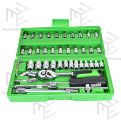 Hoyoma japan by Winland Professional 1/4" DR 46pcs Socket Set HT-DS1446