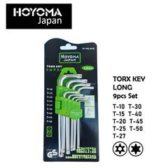 Hoyoma japan by Winland Long Arm 9pcs Torx Key Set w/ chrome vanadium steel material H-NL008