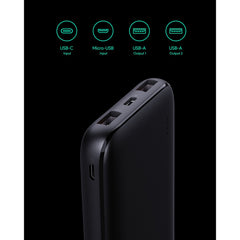 Aukey by Winland Slim 10000mAh Powerbank 12W USB Type C Fast Charge for i Phone, i Pad Samsung