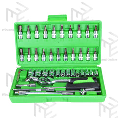 Hoyoma japan by Winland Professional 1/4" DR 46pcs Socket Set HT-DS1446