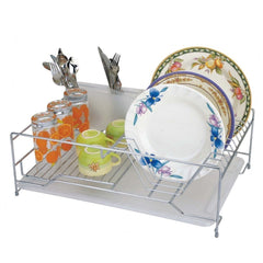 Masflex Dish Drainer w/ Coarse Utensil Holder w/ Box Chrome Plated Elegant Modern Design