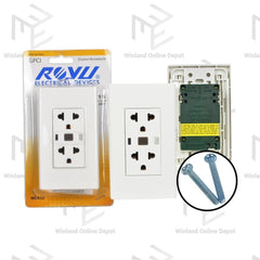 Royu Wide Series GFCI Duplex Receptacle Outlet Set (16A / 250V~) WD932