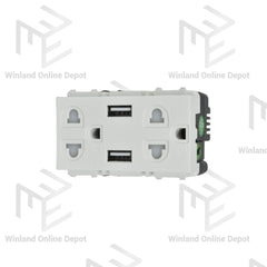 Royu Duplex Universal Outlet with 2 USB Ports RWO12