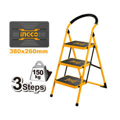 Ingco Non-slip Steps with Wide Platform Steel Tube Ladder HLAD09021 / HLAD09031 / HLAD09041