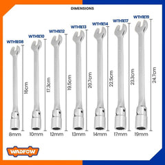 Wadfow WTH1E Open End Swivel Head Socket Spanner Wrench