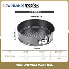 Kitchenpro by Masflex Carbon Steel 24cm Nonstick Springform Cake Pan Cheesecake Bakeware