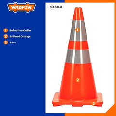 Wadfow WYJ1A Reflective Collars PVC Traffic Cone 45mm-90mm WYJ1A