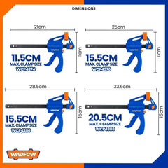 Wadfow Quick Ratchet Release Speed Wood Working Bar Clamp Holder Angle Right